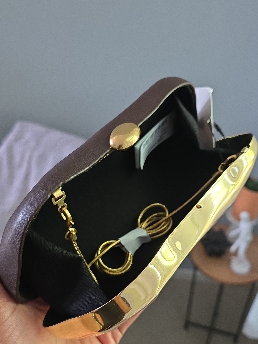 ZARA Metallic Crossbody Box Clutch Bag - Picture 10 of 16